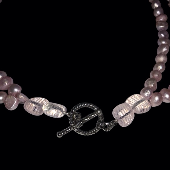 Light Pink/ Purple Real Freshwater Pearls Necklace - Picture 9 of 9
